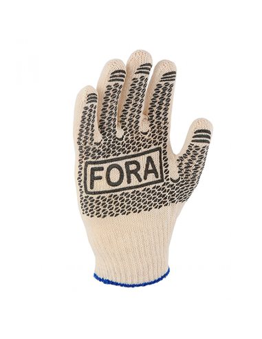 Перчатки рабочие нитяные плотные "Doloni" FORA 15200 белые (мин. 5 пар)