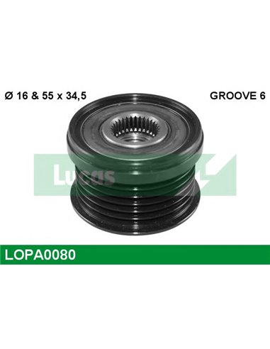 Шкив генератора инерционный, LOPA0080