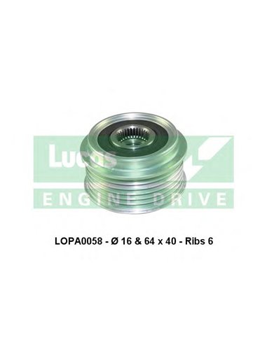 Шкив генератора инерционный, LOPA0058