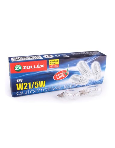 Лампа Zollex безцокольная W21/5W 12V (10шт) двухконт. (60116)