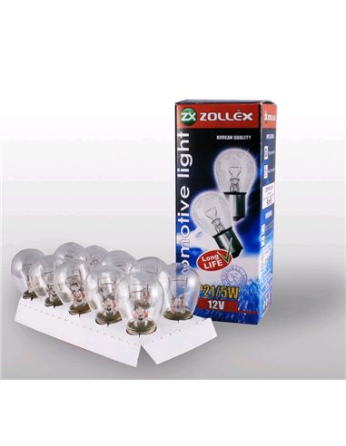 Лампа Zollex габаритов 2 конт P21/5W 12V (10шт) (8724)