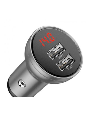 Зарядка для тел. 2 USB Baseus Digital Display Dual USB 4.8A Car Charger и вольтметр