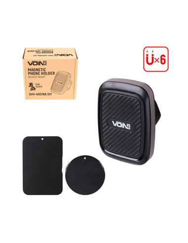 Держатель телефона VOIN UHV-4007BK/GY магнитный, без кроншт.