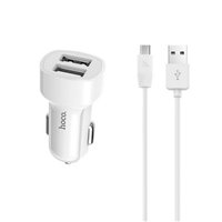 Зарядка для тел. 2 USB Hoco Z2A + Micro cable  2.4A White