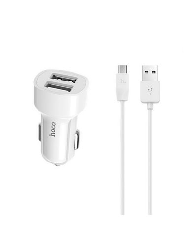 Зарядка для тел. 2 USB Hoco Z2A + Micro cable  2.4A White