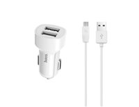 Зарядка для тел. 2 USB Hoco Z2A + Micro cable  2.4A White