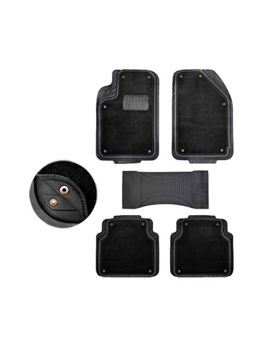 Коврики салона универс. резина+текстильные 5шт Elegant (черные ALL-SEASONS)