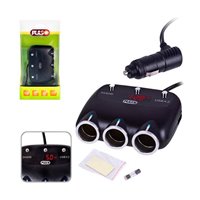 Прикуриватель переходник PULSO 2 вых. +2USB 2400mA+вольтметр 12/24V  дріт