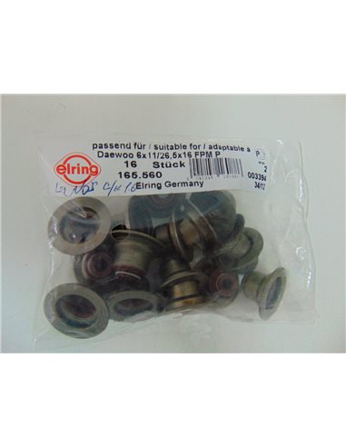 Сальники клапанов LANOS 1,6 DOHC (к-т 16 шт) Elring