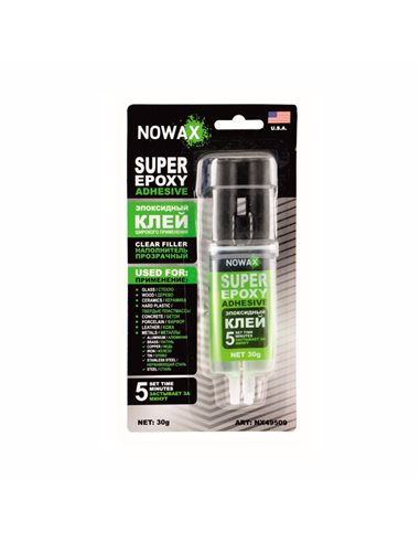Клей епоксидний Nowax SUPER EPOXY ADHESIVE 2-х комп. (прозр.) (NX49509)