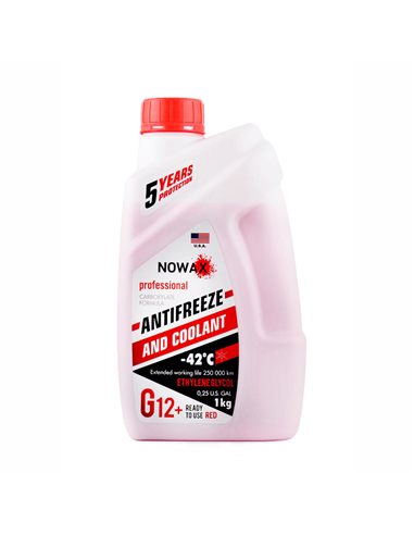 Антифриз Тосол червоний NOWAX RED G12+ 1kg NX01006