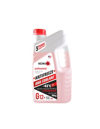 Тосол NOWAX RED Антифриз червоний, G12+ (10kg) (NX10001)