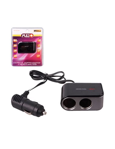 Прикуриватель переходник  PULSO 2 вых. , 2USB 2100mA 12 24V (SC-2069)