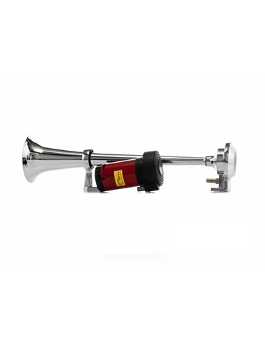 Сигнал звуковий повітряний 1 тр. Еlephant метал 12V 400mm (хром) (CA-13036)