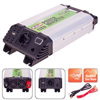 Перетворювач напруги PULSO 12V-220V 800W USB-5VDC2.0A мод хвиля клеми (IMU-820)