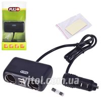 Прикурювач перехідник PULSO 2 вих. , 2USB 2400mA 12 24V дріт (SC-2004L)