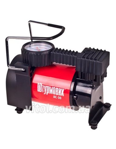 Компресор Штурмовик 100psi 12Amp 37л прикур (шланг простий) (AC-30) VITOL