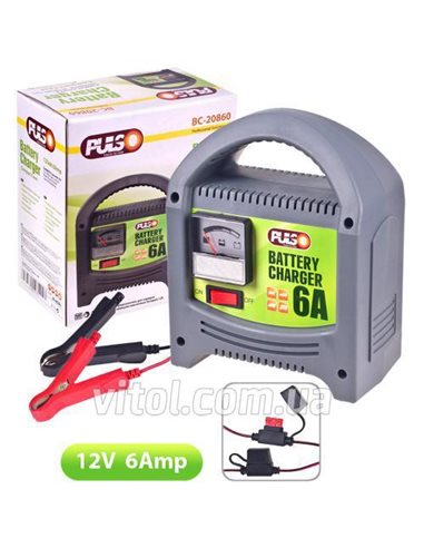Зарядний пристрій Pulso 12V 6A 20-80AHR стріл.индик. (BC-20860)