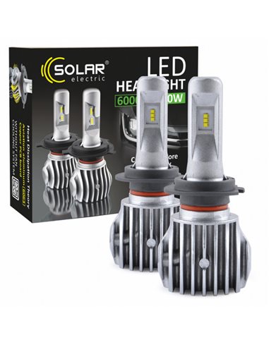 Лед Лампа LED SOLAR H7 белый 12/24V CANBUS 6500K 6000Lm 50W Cree Chip 1860 (8607)