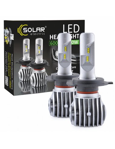 Лед лампи світлодіодні LED SOLAR H4 білий 12/24V 6500K 6000Lm 50W Cree Chip 1860 (8604)