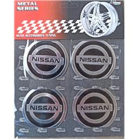 Наклейки на ковпаки Nissan діаметр 60 мм чорні (4шт)
