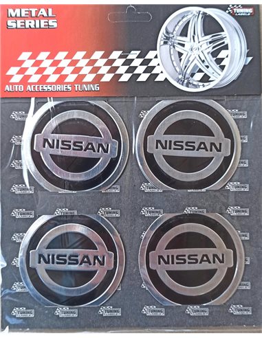 Наклейки на ковпаки Nissan діаметр 60 мм чорні (4шт)