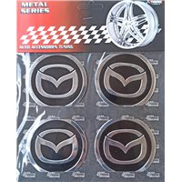 Наклейки на ковпаки Mazda діаметр 60 мм чорні (4шт)