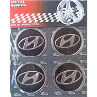 Наклейки на ковпаки Hyundai діаметр 60мм чорні (4шт)