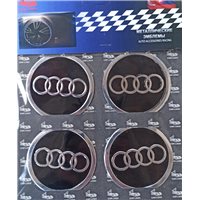 Наклейки на ковпаки Audi діаметр 60мм чорні (4шт)