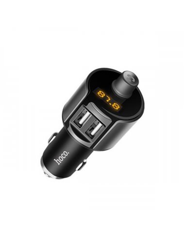 FM-трансмітер Hoco E19 Smart car wireless FM transmitter 2USB 2.4 A Metal Grey