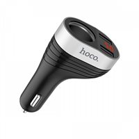 Автомобільна зарядка для телефону 2 USB Hoco Z29 3.1 A + вольтметр Black
