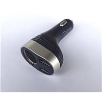 Автомобільна зарядка для телефону 2 USB Hoco Z29 3.1 A + вольтметр Black 2