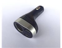 Автомобільна зарядка для телефону 2 USB Hoco Z29 3.1 A + вольтметр Black