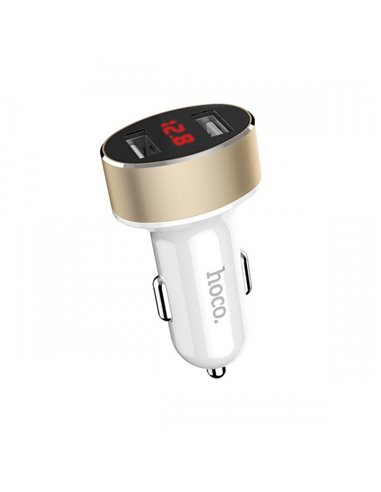 Зарядка для тел. 2 USB Hoco Z26 2.1 A + вольтметр