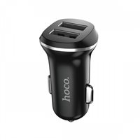 Зарядка автомобільна для телефону 2 USB Hoco Z1 2.1 A Black