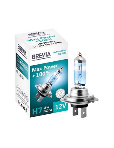 Лампа Brevia H7 12V 55W PX26d Max Power +100% CP