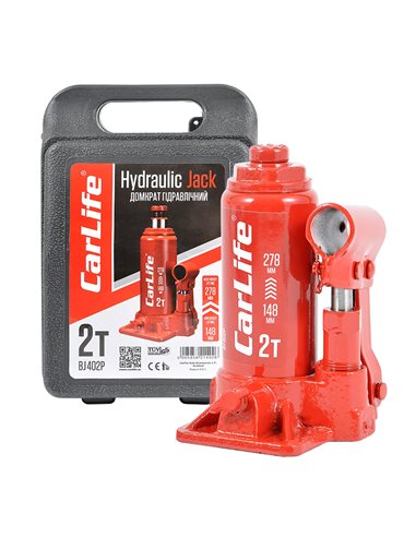 Домкрат гідравлічний 2т CarLife пласт.уп.(148 - 278 мм)