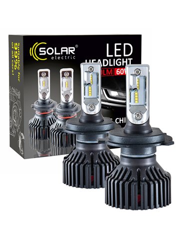 Лед лампы светодиодные LED SOLAR H4 голубой 12/24V 6000K 8000Lm 60W Filips ZES (8304)