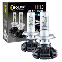 Лед лампы светодиодные LED SOLAR H4 голубой 12/24V 6000K 6000Lm 50W Filips ZES (8804)