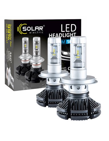 Лед лампы светодиодные LED SOLAR H4 голубой 12/24V 6000K 6000Lm 50W Filips ZES (8804)