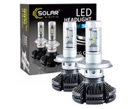 Лед лампы светодиодные LED SOLAR H4 голубой 12/24V 6000K 6000Lm 50W Filips ZES (8804)