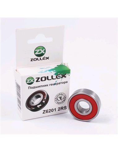 Подшипник генератора  ZOLLEX 6201 ВАЗ малый (Z6201 2RS)