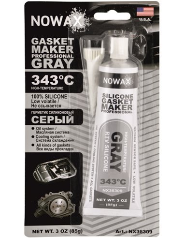 Герметик прокладок Nowax 85g сірий (+343C) (NX36309)