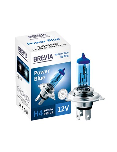 Лампа Brevia H4 12V 60/55W P43t Power Blue CP