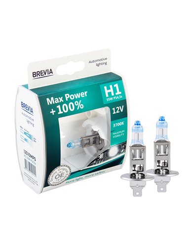 Лампа Brevia H1 12V 55W P14.5s Max Power+100% CP 2шт
