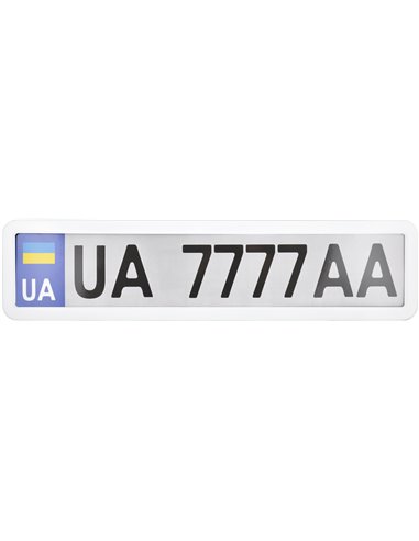 Рамка номера Нержавіюча сталь CarLife біла глянець