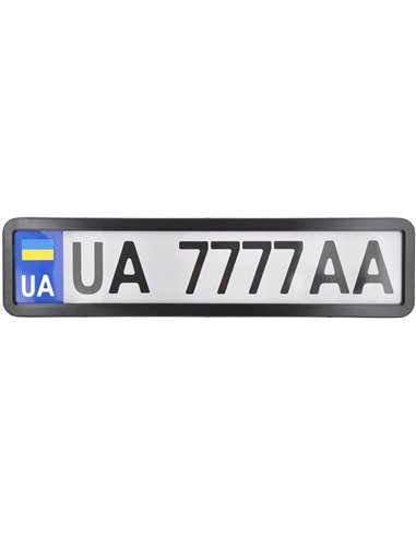 Рамка номера Нержавіюча сталь CarLife чорна глянець