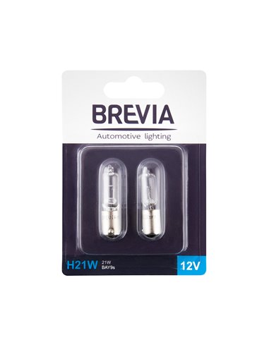 Лампа Brevia  авто США H21W 12V 21W BAY9s blister  2шт. (12329B2)