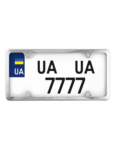 Рамка номера Нержавіюча сталь USA TYPE, хром, крепл. 4 відп.