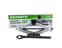 Домкрат ромбический Белавто, 1,5т.,с трещеткою, гумова подушка, 110-390мм